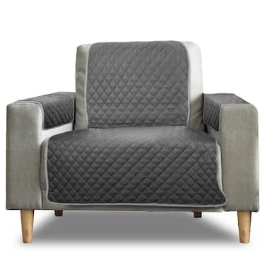 Sofaschoner Einsitzer / Sessel grau / anthrazit 50 x 191 cm + 2 x 50 x 55 cm 