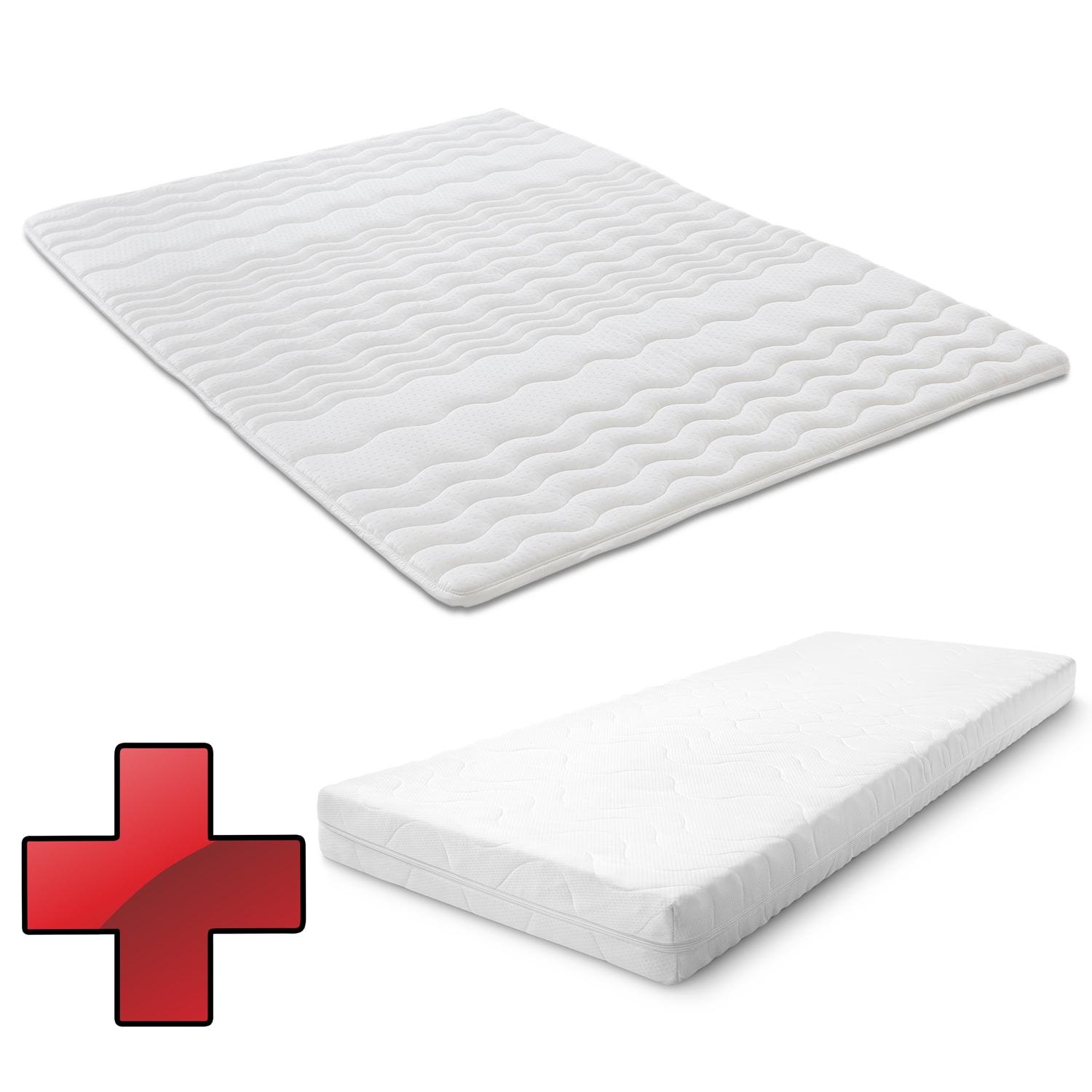 CloudComfort Premium cold foam mattress 90 x 200 cm, height 15 cm, firmness level H2/H3 + CloudComfort viscoelastic comfort pillow 40 x 80 cm