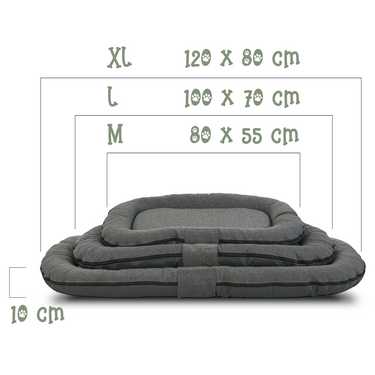 120 x 80 x 10 cm Petzzz dog cushion anthracite size M