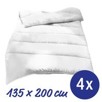 4 x 135 x 200 cm microfiber helårsquiltet dyne, fyldvægt: ca. 700 g, ekstra let