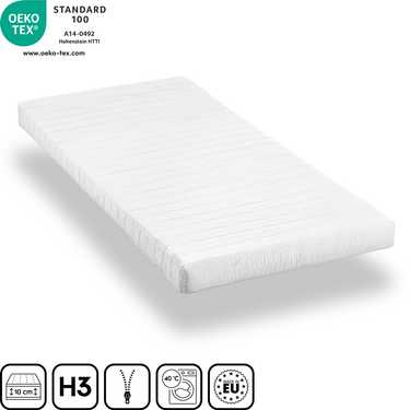 Comfort foam mattress K10 80 x 200 cm, height 10 cm, firmness level H3