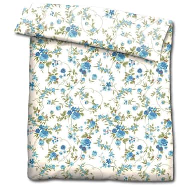 CloudComfort Basic Mikrofaser Bettwäsche blaue Blumen 135 x 200 + 80 x 80 cm