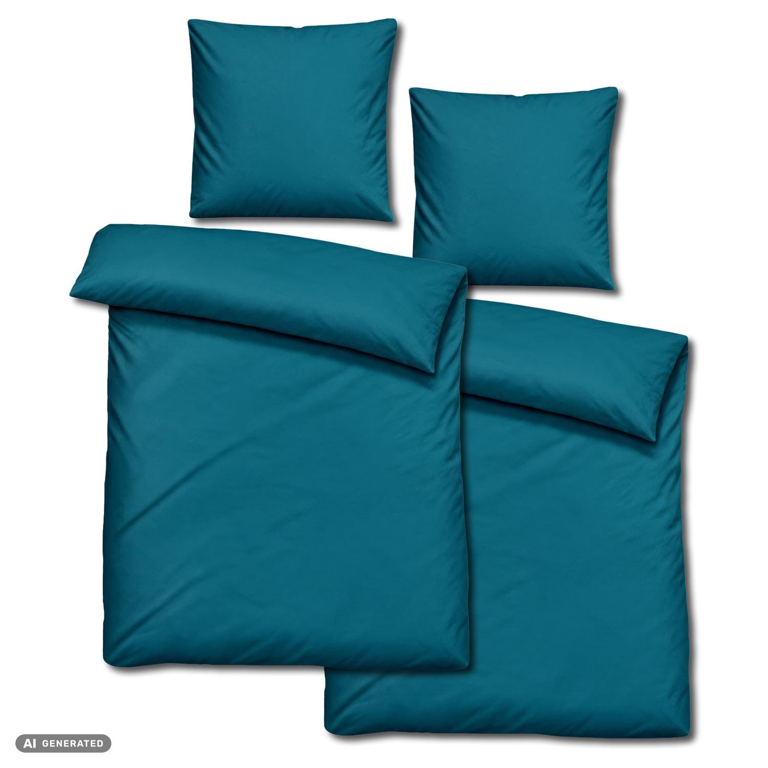Dvojbalení ložního prádla CloudComfort Basic z mikrovlákna, barva petrol, rozměry 135 x 200 + 80 x 80 cm