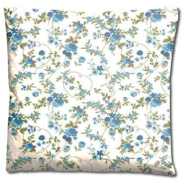 Doppelpack CloudComfort Basic Mikrofaser Bettwäsche blaue Blumen 135 x 200 + 80 x 80 cm