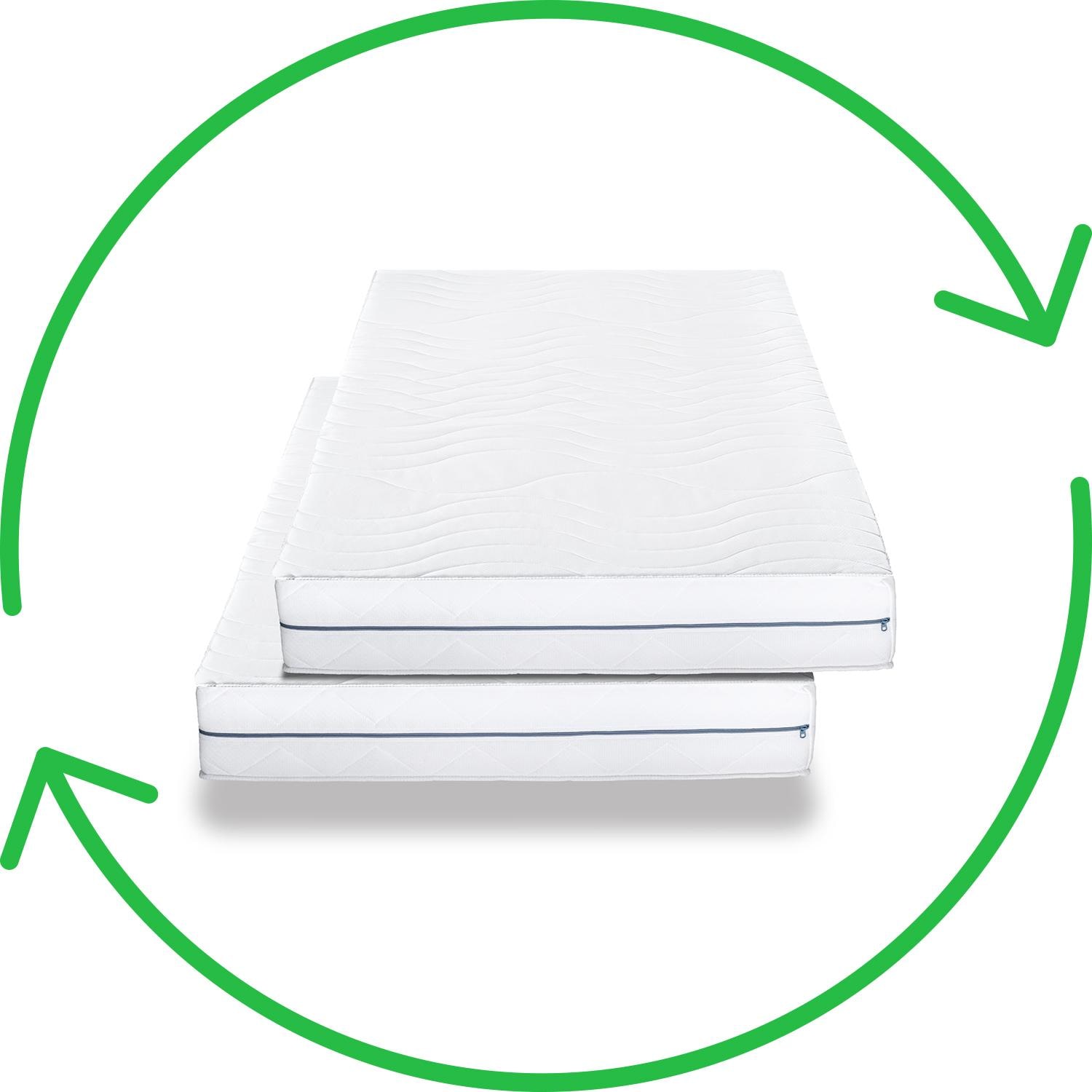 Double pack ergonomic mattress 100x200 cm 7-zone Supportho Premium, height 18 cm, firmness level H2/H3 Twin