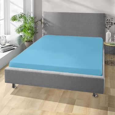 Zestaw 4 sztuk prześcieradeł z gumką Setex z tkaniny Feinbiber, kolor turkusowy, 90 x 200 cm