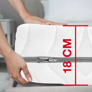 7-zone visco-elastisch matras Sleezzz Smart 90 x 200 cm, hoogte 18 cm, hardheidsniveau H3 met luchtgeheugenschuim + CloudComfort Basic microvezelkussen 40 x 80 cm