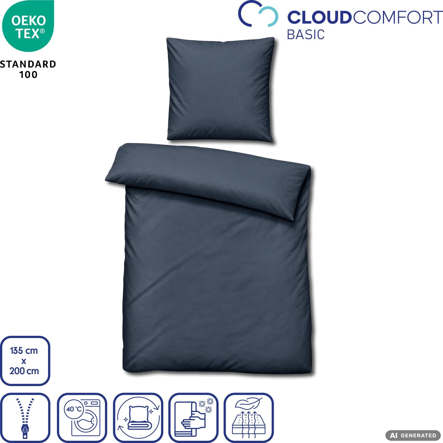 CloudComfort Basic – posteľná bielizeň z mikrovlákna, antracitová, 135 x 200 + 80 x 80 cm