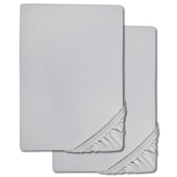 Spannbettlaken Microfaser Interlock-Jersey silber grau 90 x 190 - 100 x 200 cm 180 x 200 - 200 x 200 cm Doppelpack