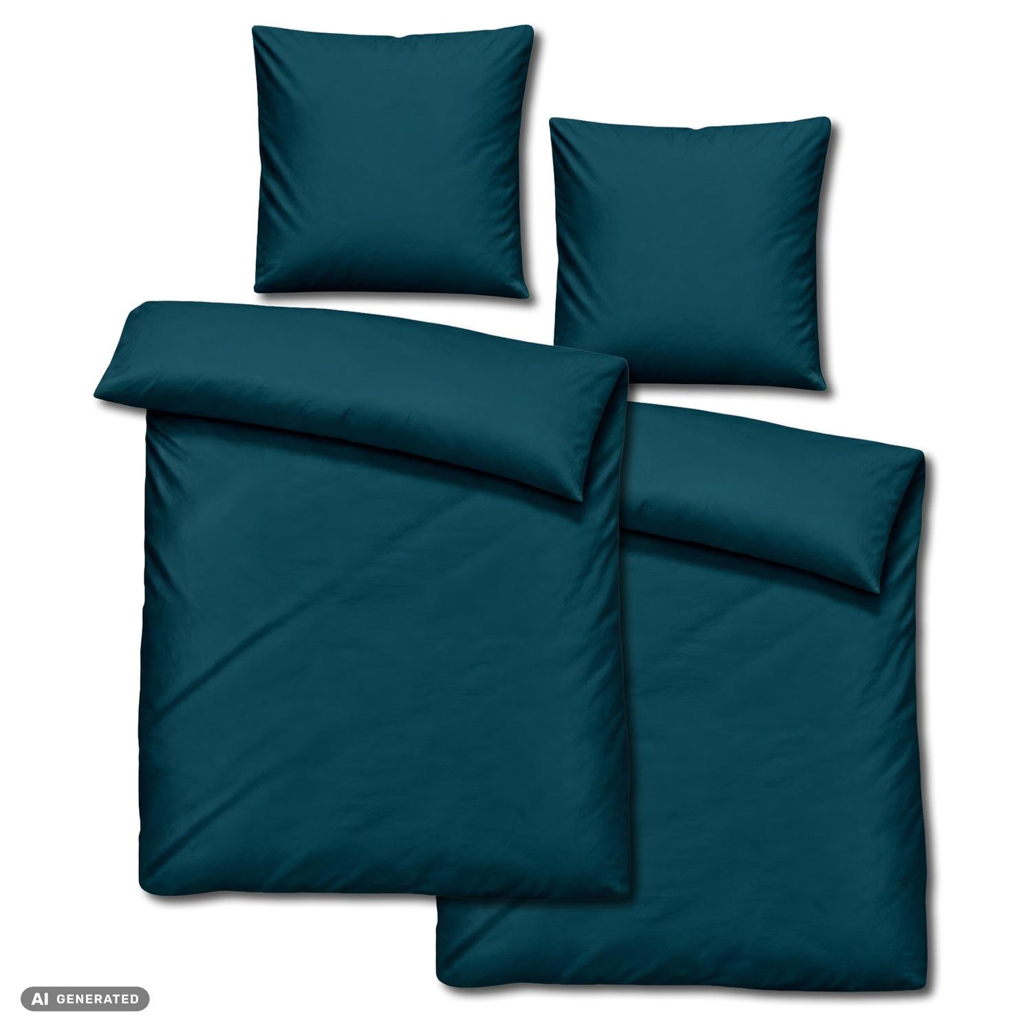 Set doppio di biancheria da letto Cloud Comfort in raso di mako, 135 x 200 cm + 80 x 80 cm