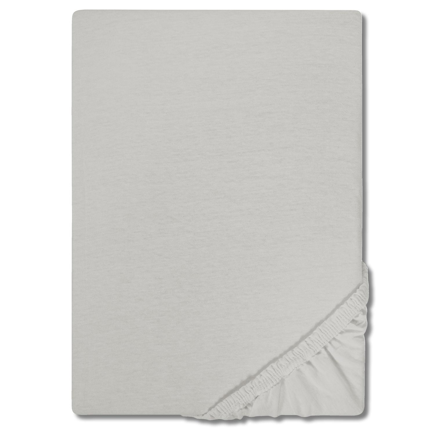 CloudComfort Basic sábana bajera jersey stretch gris plata 180 x 190 - 200 x 200 cm