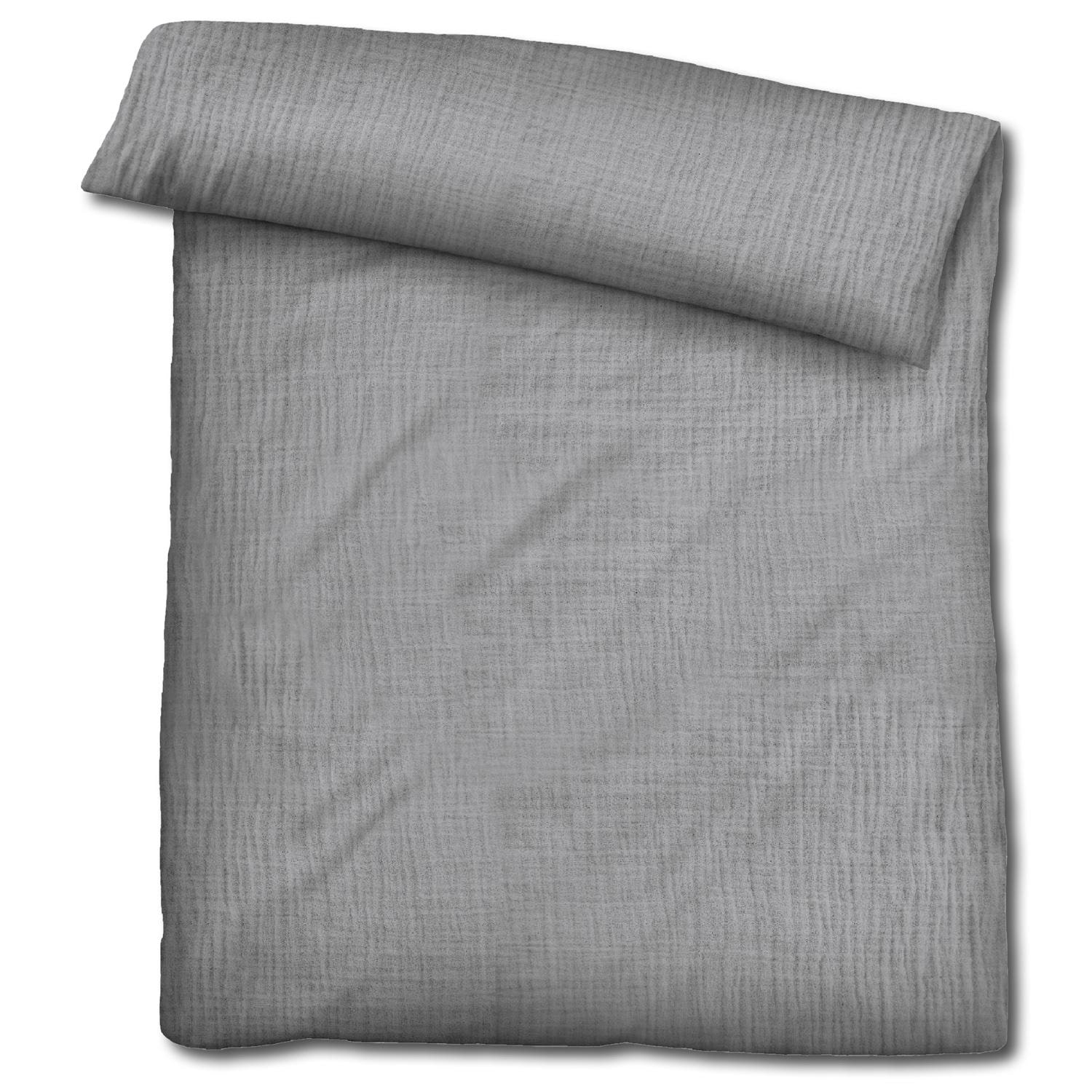 Çift kişilik paket Sleezzz® muslin nevresim gri 135 x 200 cm + 80 x 80 cm