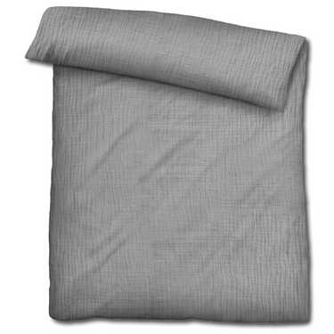Double pack Sleezzz® muslin bed linen gray 135 x 200 cm + 80 x 80 cm