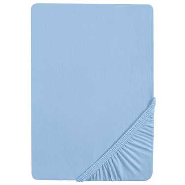 Lot de 4 draps-housses Castell Jersey bleu glacier 90 x 190 - 100 x 200 cm (4 pièces)