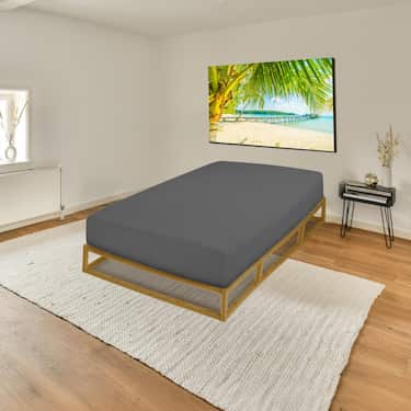 Lençol em jersey cinzento escuro 90 x 190 - 100 x 200 cm em 100% algodão orgânico