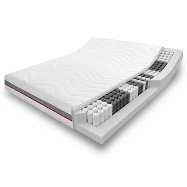 Online-Retoure 7 Zonen Taschenfederkernmatratze Sleezzz Premium 160 x 200 cm, Höhe 23 cm, Härtegrad H2/H3