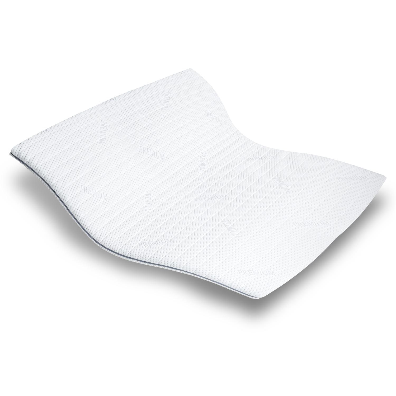 Ansicht – Supportho Premium Topper 120 x 200 cm H3 + CloudComfort Basic Gel-Flocken Kissen 40 x 80 cm