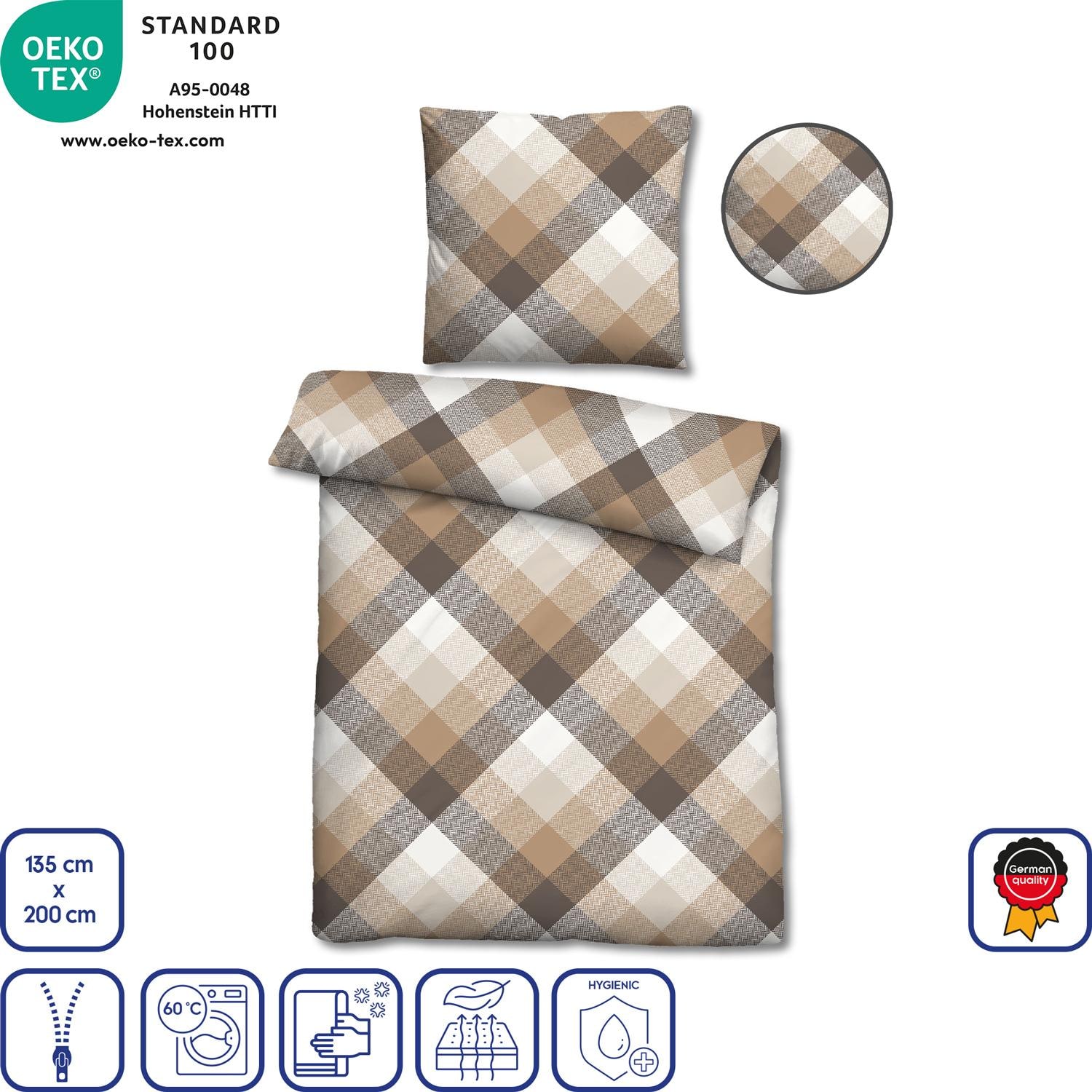 Features as icons – Castell cotton satin bed linen 135 x 200 cm + 80 x 80 cm