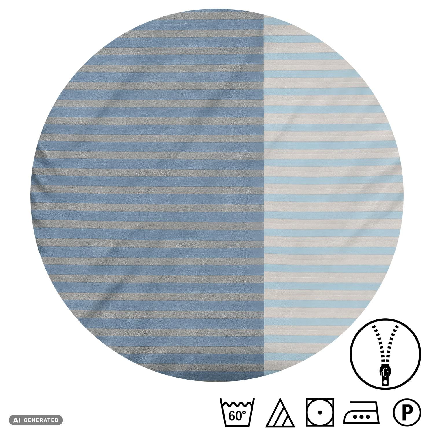CloudComfort Renforcé Bettwäsche grau/blau gestreift 135 x 200 + 80 x 80 cm