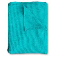 Vaffelpiqué-tæppe i bomuld, turkis, 130 x 180 cm