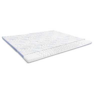 Cold foam topper CloudComfort Cool 160 x 200 cm H2/H3, height 7 cm, firmness level H2/H3, 7-zone topper with summer and winter side + Sleezzz® Cool cooling effect pillow