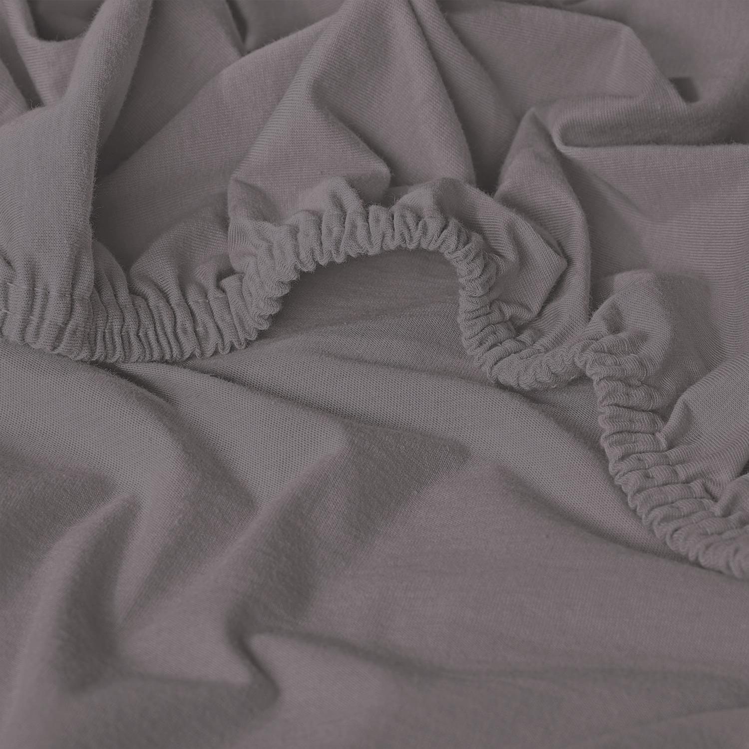 Bezug im Detail – Doppelpack CloudComfort Basic Spannbettlaken dunkelgrau 140 x 190 - 160 x 200 cm