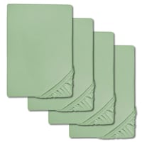 Spannbettlaken Microfaser Interlock-Jersey grün 90 x 190 - 100 x 200 cm im 4er-Pack