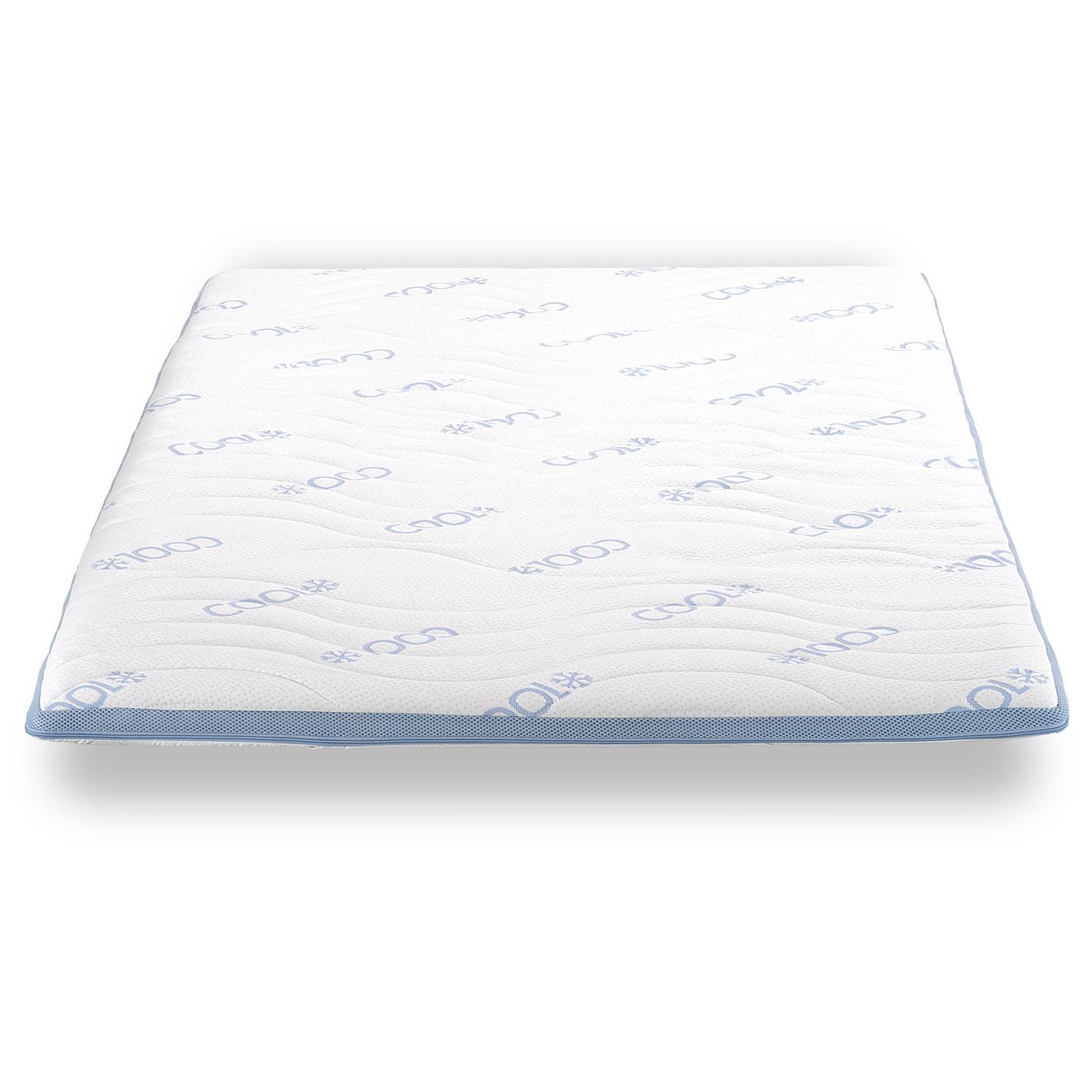 Cold foam topper CloudComfort Cool 180 x 200 cm H2/H3, height 7 cm, firmness level H2/H3, 7-zone topper with summer and winter side