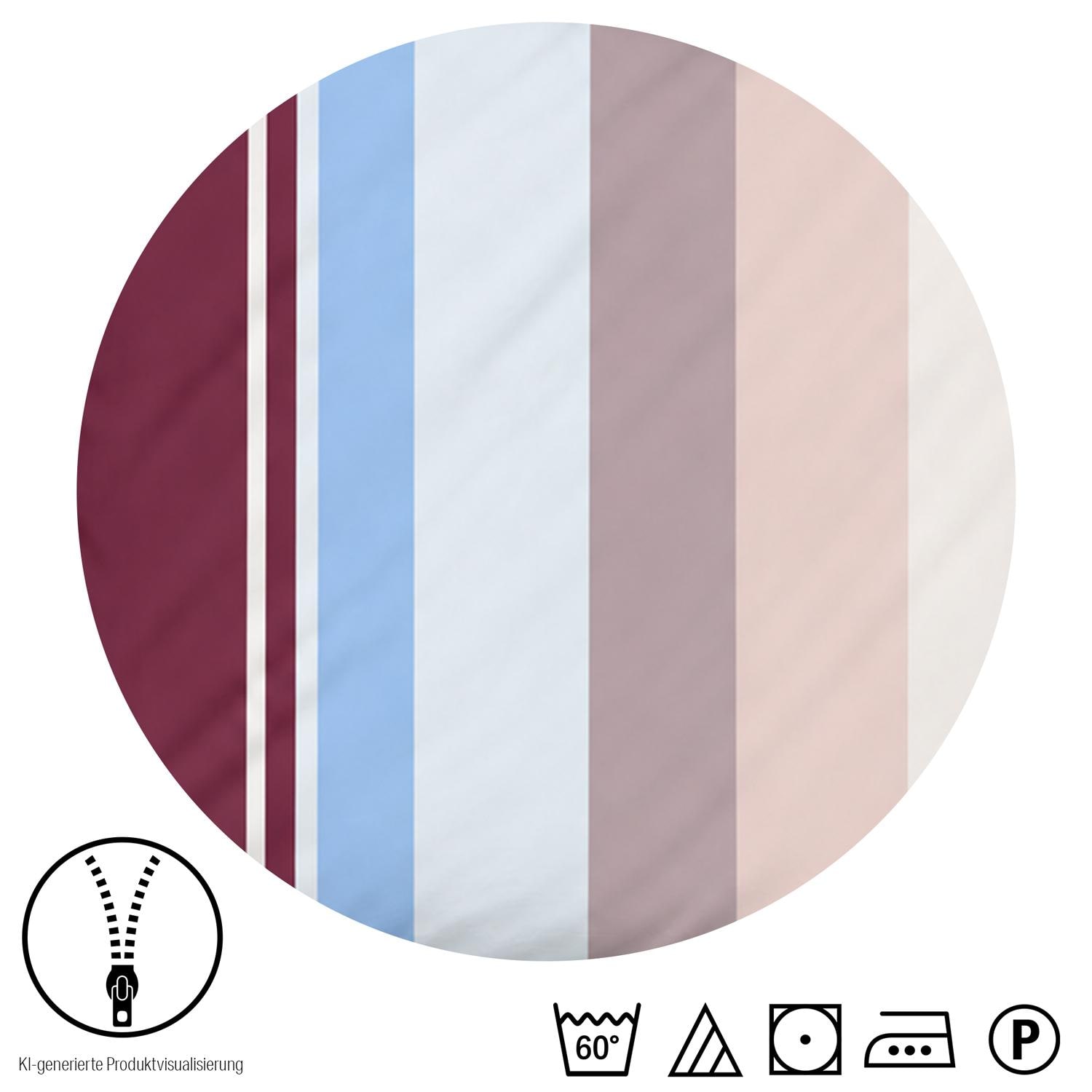 CloudComfort Basic – Față de pernă din bumbac, cu dungi roșii și albastre, set de 2 bucăți, 70 x 90 cm