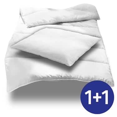 Cold foam mattress K16 90 x 200 cm, height 16 cm, firmness level H2/H3 + CloudComfort Basic microfiber bed set 135 x 200 cm + 80 x 80 cm