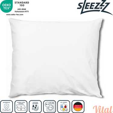 4 x Sleezzz Vital taies d'oreiller en molleton imperméable 80 x 80 cm