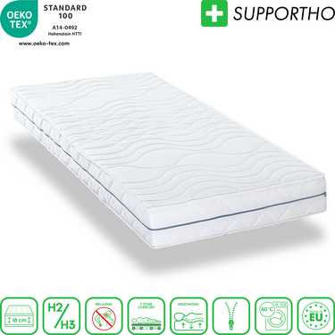 Matelas orthopédique 90x200 cm 7 zones Supportho Premium, hauteur 18 cm, degré de fermeté H2/H3