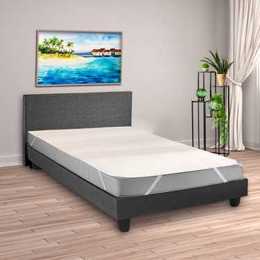 Sleezzz Basic Molton yatak koruyucu 140 x 190 cm, %100 pamuktan yapılmış yatak koruyucu, doğal renkler, sabit gerginlik