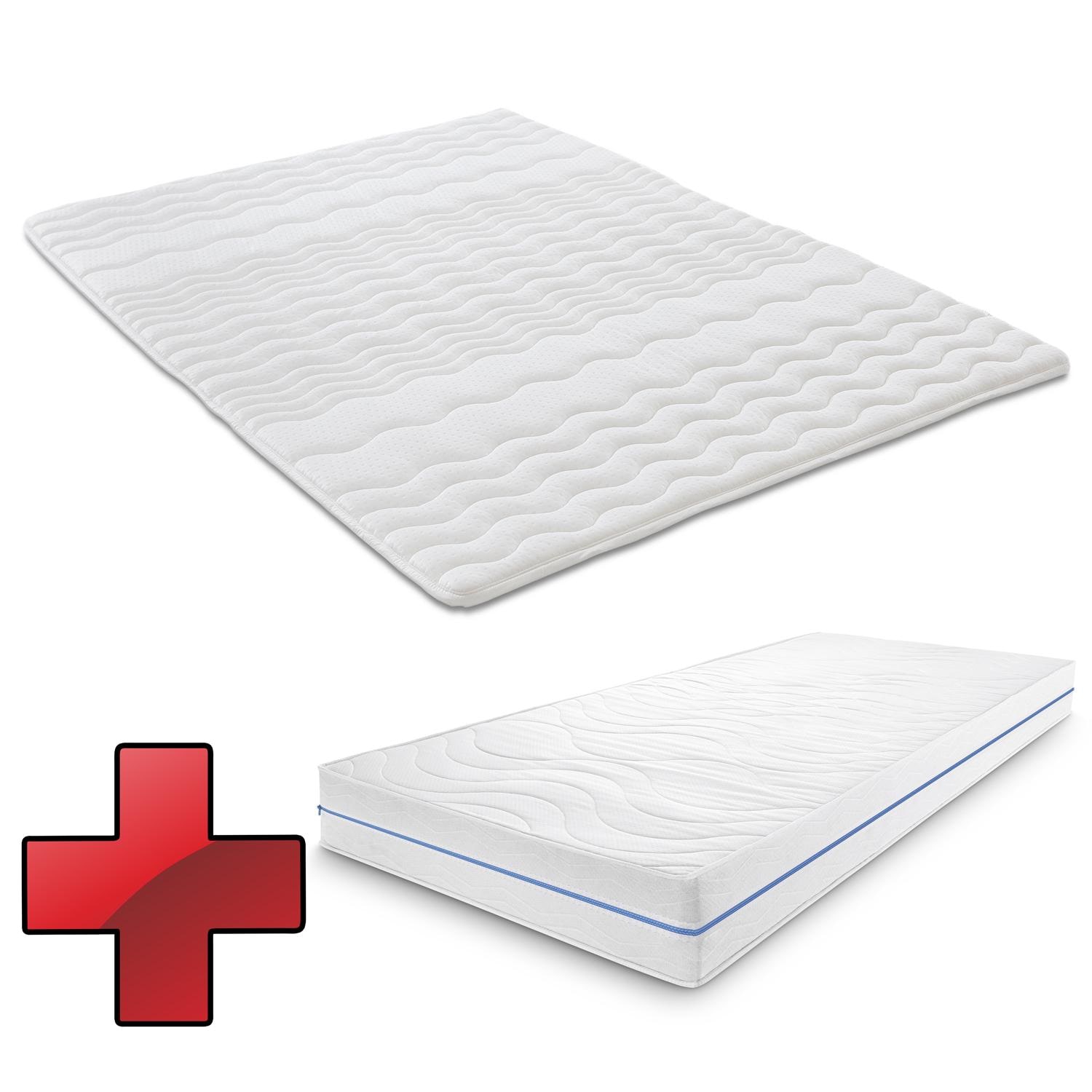Ergonomic mattress 90x200 cm 7-zone Supportho Premium, height 18 cm, firmness level H2/H3 + mattress topper / mattress topper 90 x 200 cm