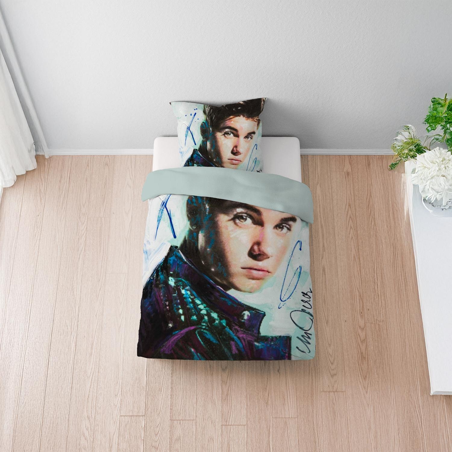 Castell biancheria da letto reversibile in microfibra Justin Bieber di Sid Maurer 155 x 220 + 80 x 80 cm