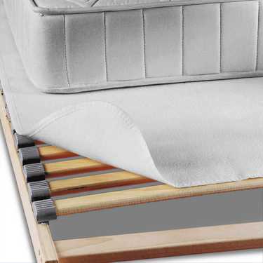 Sleezzz Basic iğneli keçe yatak pedi 90 x 190 cm, çıtalı çerçeve üzerine yerleştirmek için yatak koruyucu, beyaz