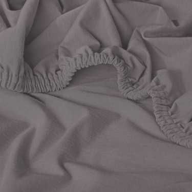 CloudComfort Basic lenzuolo matrimoniale in jersey stretch grigio scuro 140 x 190 - 160 x 200 cm