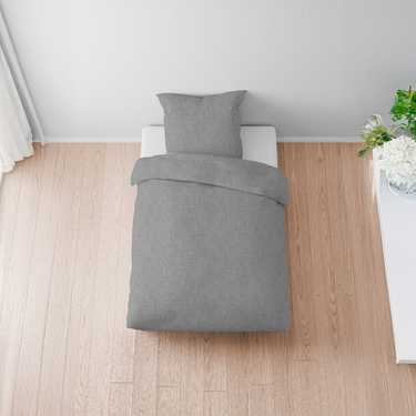 Double pack Sleezzz® muslin bed linen gray 135 x 200 cm + 80 x 80 cm