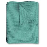 Baumwoll Waffelpiqué Decke petrol 75 x 120 cm