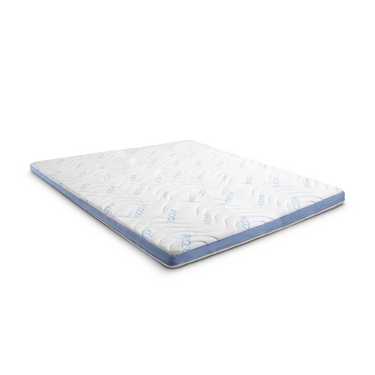 Cold foam topper CloudComfort Cool 160 x 200 cm H2/H3, height 7 cm, firmness level H2/H3, 7-zone topper with summer and winter side + Sleezzz® Cool cooling effect pillow