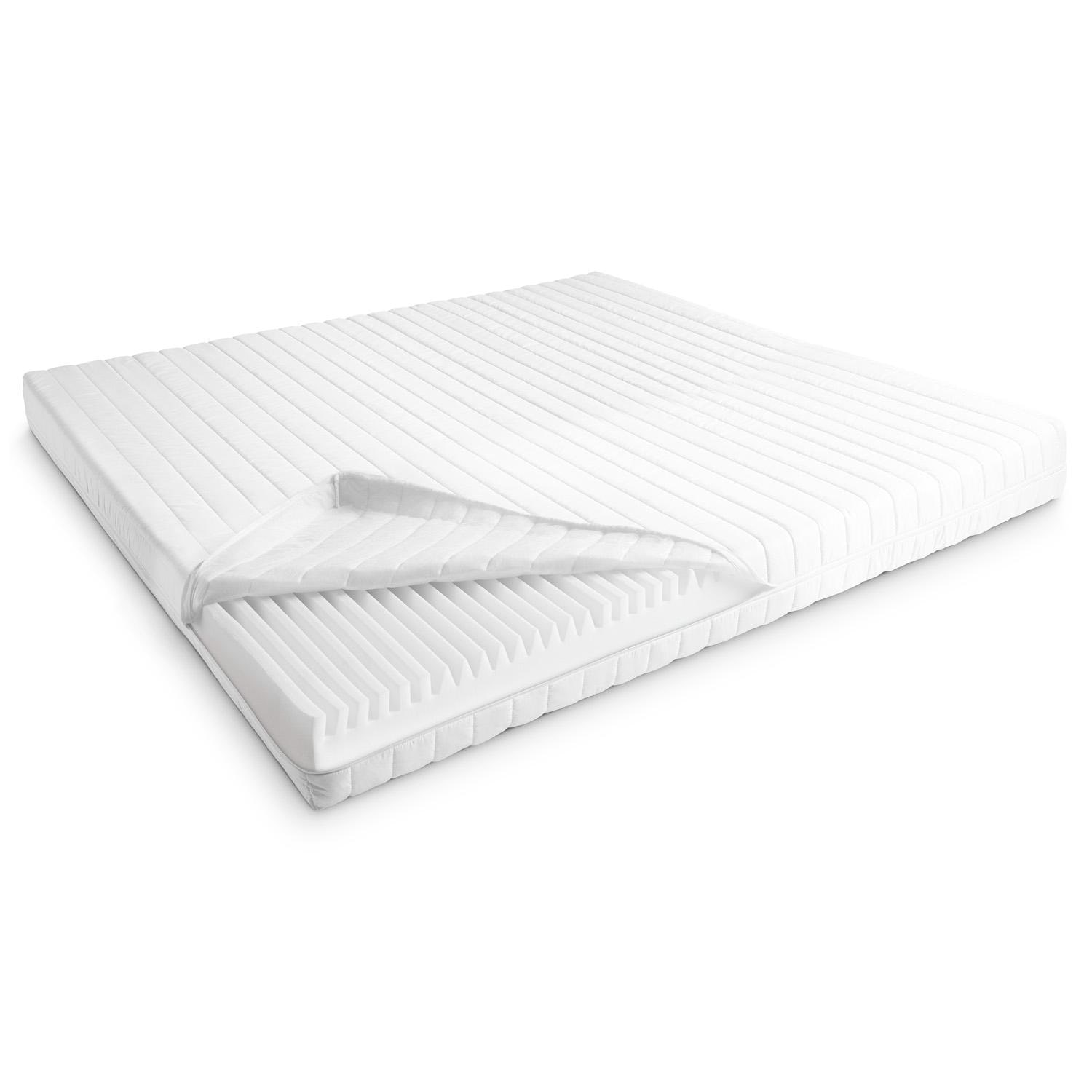 Construction and layers – Cold foam mattress K16 160 x 200 cm H2 + H3 16 cm high + CloudComfort Basic gel-flake pillow 40 x 80 cm