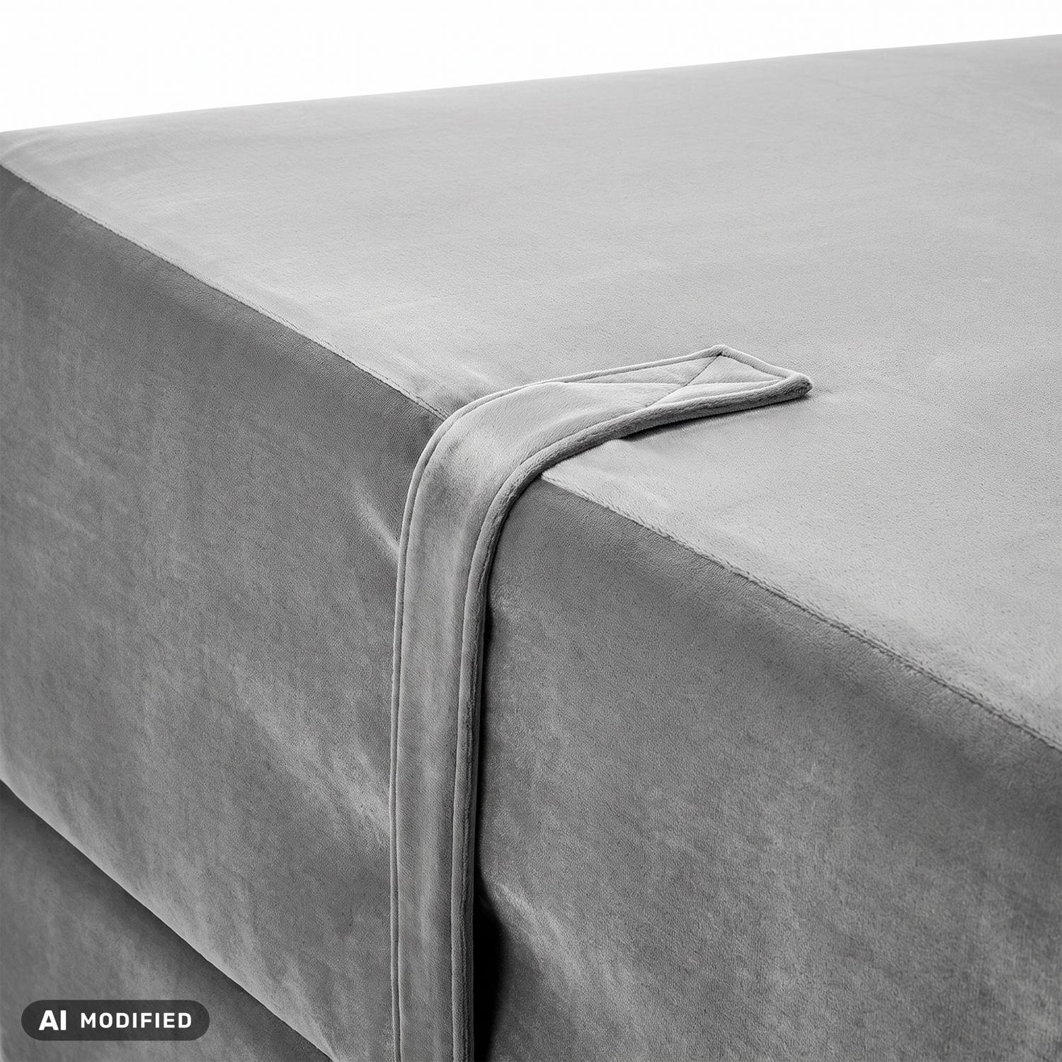 CloudComfort Premium Klappmatratze 70 x 195 cm silber, 10 cm hoch mit Möbelstoff bezogen