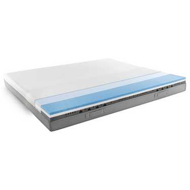 Matelas viscoélastique Sleezzz Premium 180 x 200 cm, hauteur 20 cm, degré de fermeté H2/H3, avec poignées réversibles + 2 oreillers Sleezzz® Smart réglables en hauteur