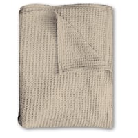 Baumwoll Waffelpiqué Decke beige 150 x 200 cm
