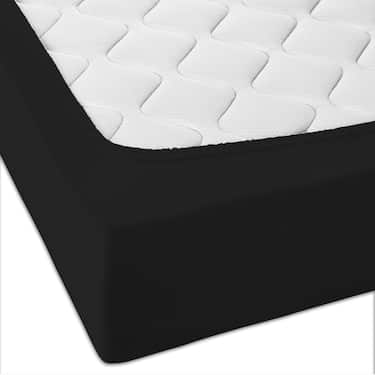 Jersey prostěradlo černé 90 x 190 - 100 x 200 cm ze 100% organické bavlny