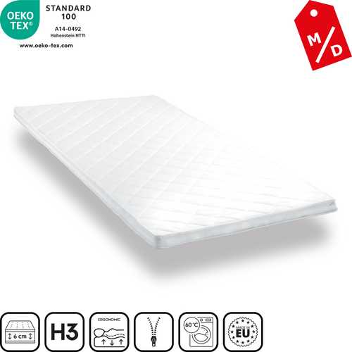 Comfort foam topper T6 90 x 200 cm, height 6 cm, firmness level H3