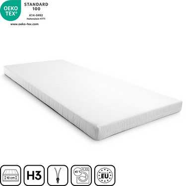 Materasso in schiuma comfort K10 100 x 200 cm, altezza 10 cm, grado di rigidità H3