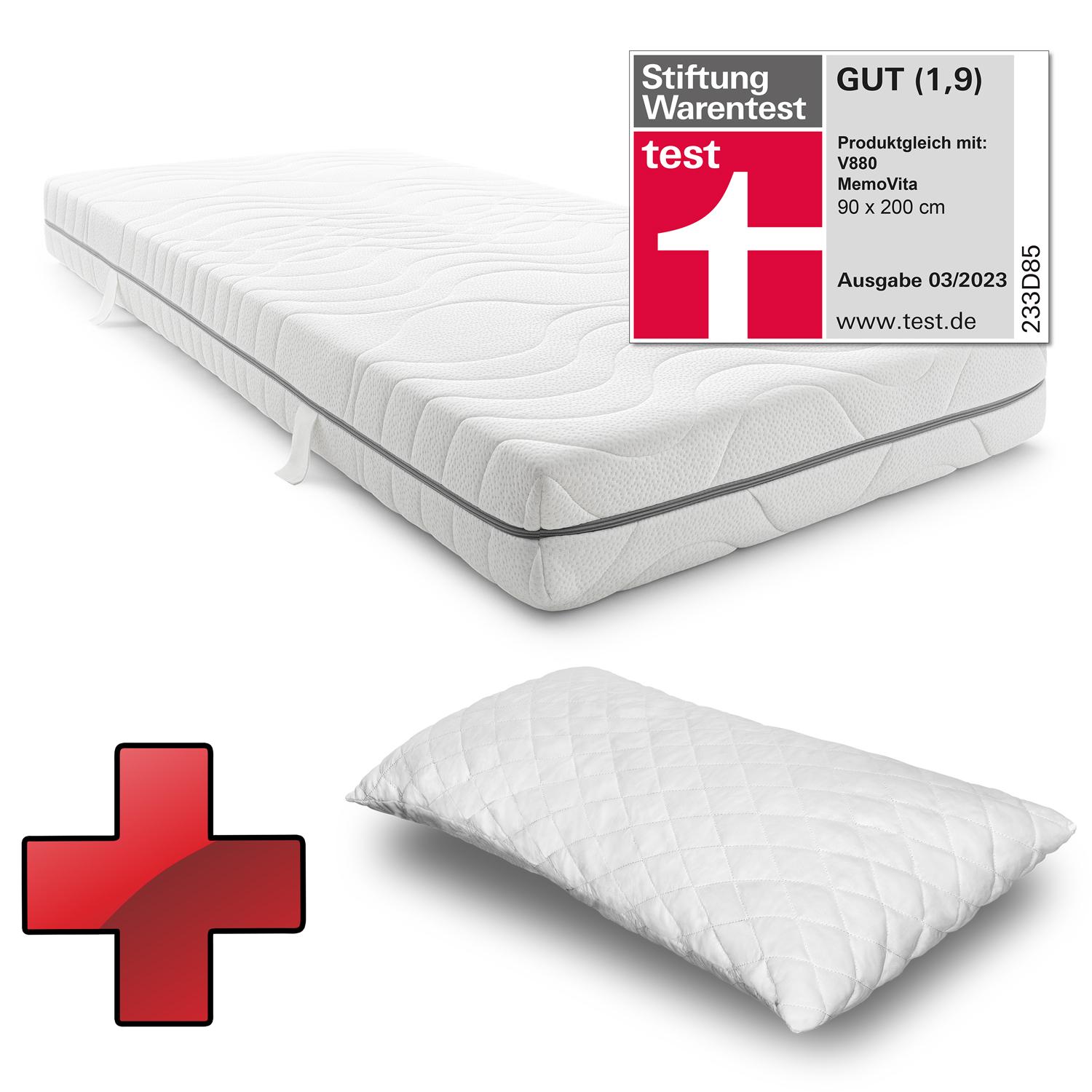 Sleezzz® Smart mattress 90x200 cm + CloudComfort Basic gel-flake pillow 40x80 cm