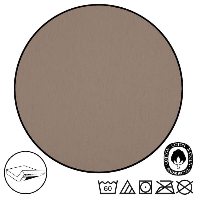 Set van 2 CloudComfort Basic hoeslakens van jersey-stretch, taupe, 120 x 200 cm (2 stuks)