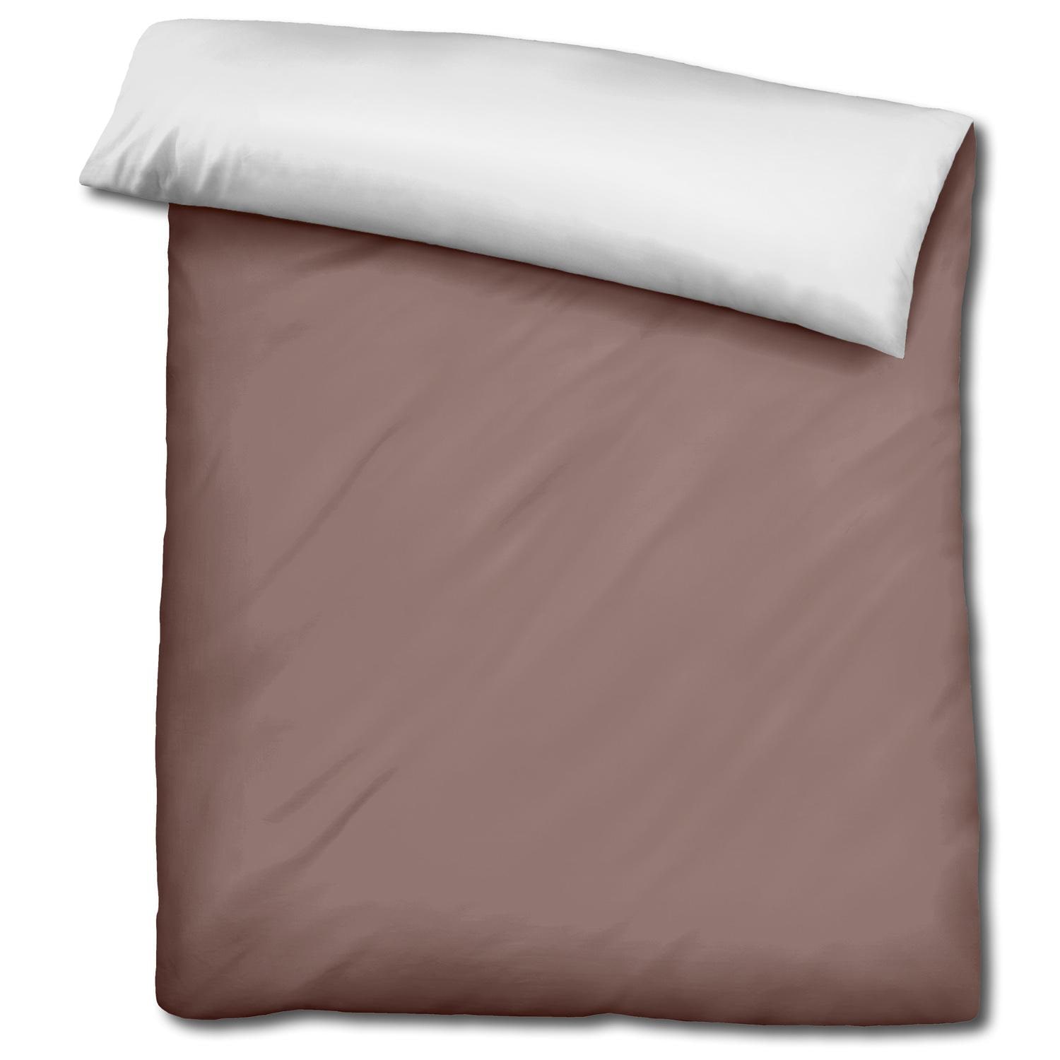 Sleezzz® Renforcé reversible bed linen light brown/white 135 x 200 + 80 x 80 cm